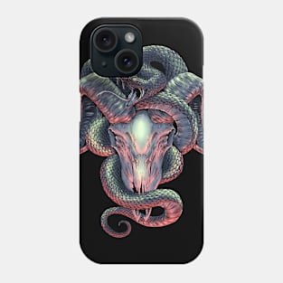 goat skull and snake Phone Case