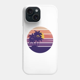 Retro Style Sunset Beach Palm Tree Phone Case