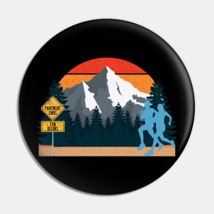 Running - Mountains and Sunset Pin