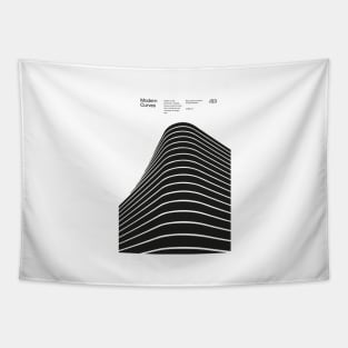 Modern Curves 03, Modern Architecture Design, minimalist Design, Modern Art, Typographic, Helvetica Tapestry