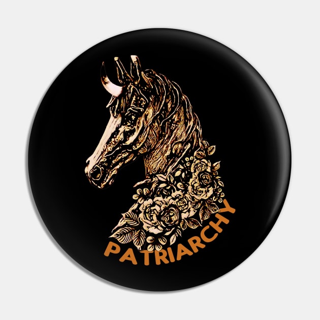 Patriarchy -- Retro Horse Design Pin by Trendsdk