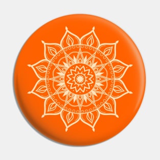 Mandala Orange Pin