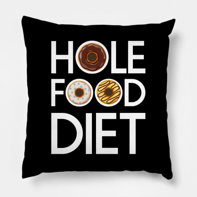 Hole Food Diet Donuts Addict Funny Gym/Workout Gift Pillow by CoolFoodiesMerch