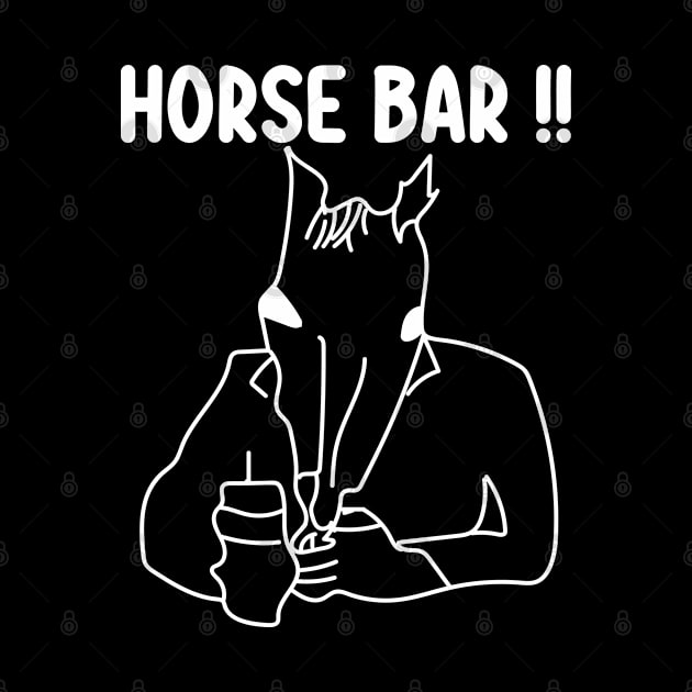 Funny Horse Bar Option 2, Cute Horse Drawing For Horse Lovers by DesignHND