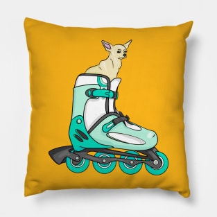 Roller-skate Chihuahua Pillow