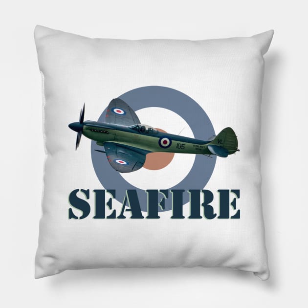 Supermarine Seafire and Roundel Pillow by SteveHClark