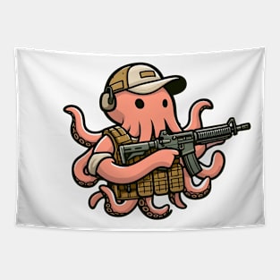 Tactical Octopus Adventure Tee: Where Intelligence Meets Style Tapestry