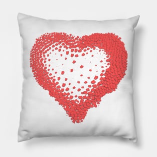 Art-inspired clothing, heart shape, red strokes Pillow