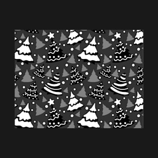 Black and white Christmas pattern T-Shirt