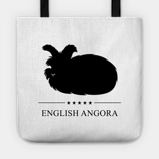 English Angora Rabbit Black Silhouette Tote