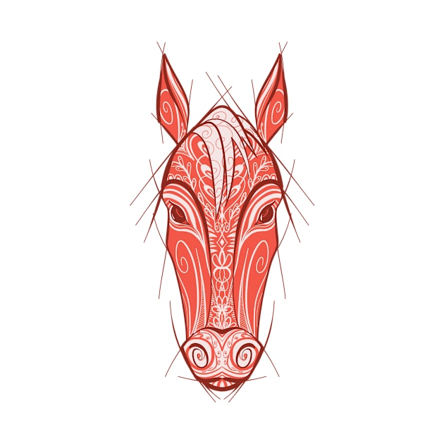 Horse - Chinese Zodiac - Animal Drawing by Red Fody