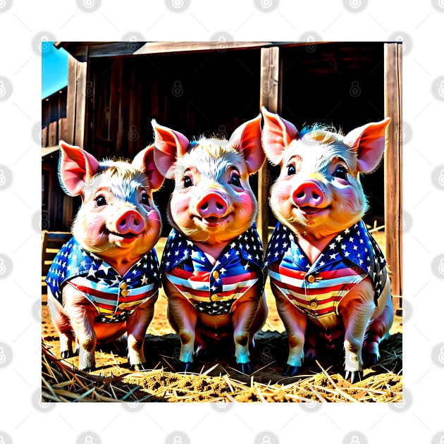 Three little patriotic pigs by Marccelus