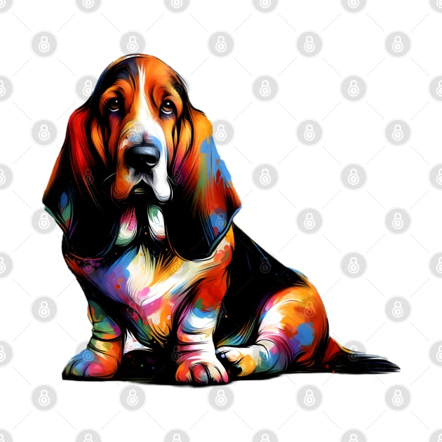 Vibrant Basset Fauve de Bretagne in Splash Art by ArtRUs