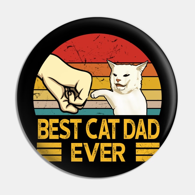 Vintage Best Cat Dad Ever Funny Smudge Cat Daddy Father Day Pin by KiraT