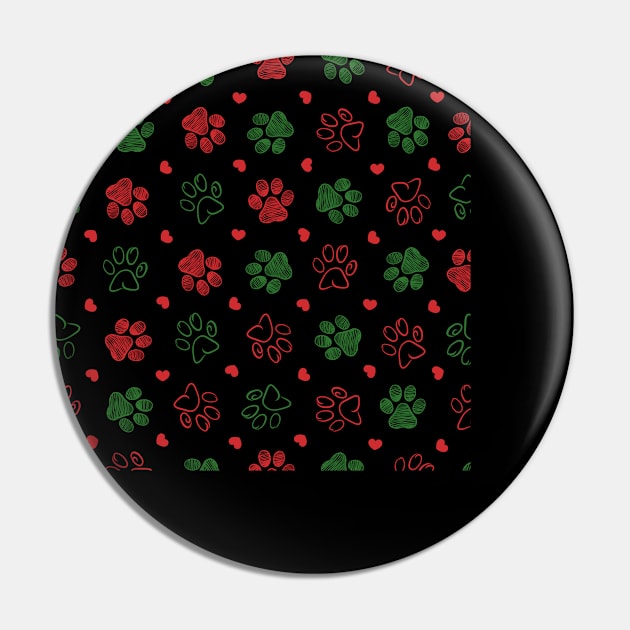 Christmas design doodle red green paws Pin by GULSENGUNEL