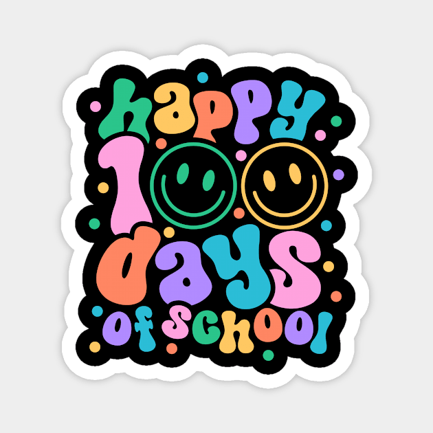 Happy 100 Days of School Funny Groovy Teacher Student Kids Magnet by Happiness Shop