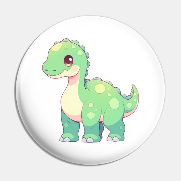 Cute Apatosaurus Chibi Style Pin by SundayDonuts