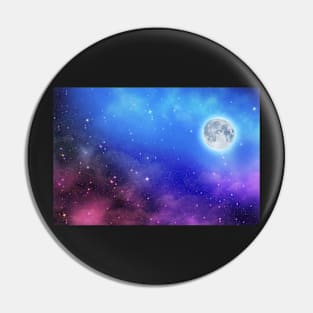 Full moon on dreamy night sky Pin