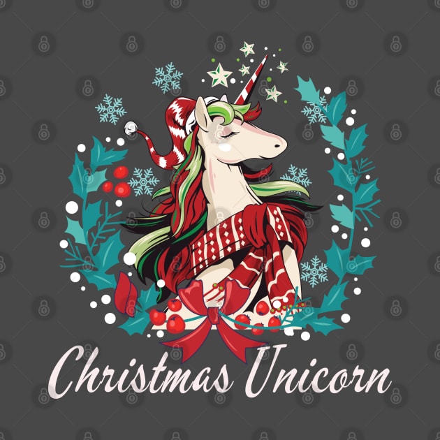 Christmas Unicorn Merry Xmas by Jane Winter