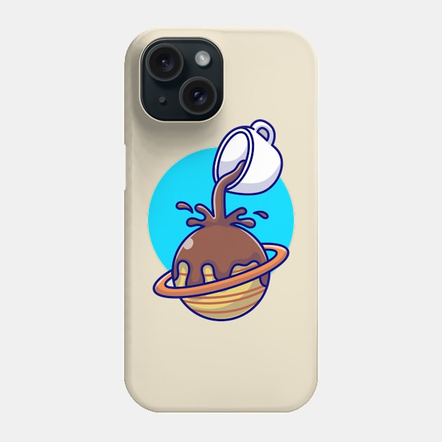 Coffee Spilled On Planet Cartoon Phone Case by Catalyst Labs