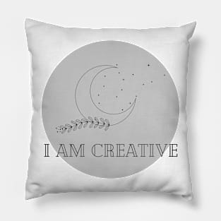 Affirmation Collection - I Am Creative (Gray) Pillow