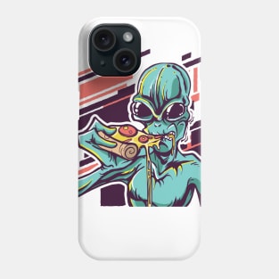 Alien Eating Pizza Phone Case