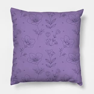 Beautiful Purple Floral Pattern Pillow