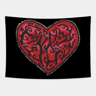 red heart coloured Tapestry