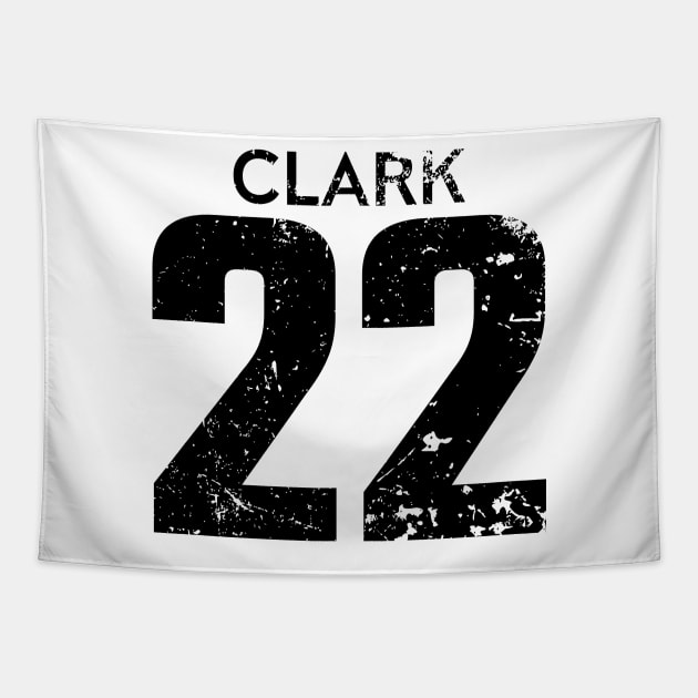 Caitlin Clark Black Distressed Jersey Number 22 Tapestry by itsMePopoi