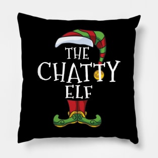 Chatty Elf Family Matching Christmas Holiday Group Gift Pajama Talkative Pillow