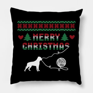 Rottweiler Dog Stitch Christmas Design Pillow