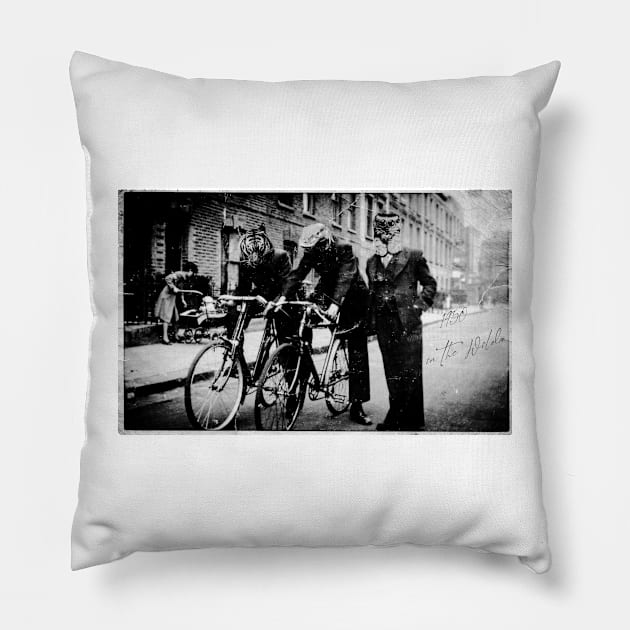 Wild Bicycle Race Pillow by FattoAMano