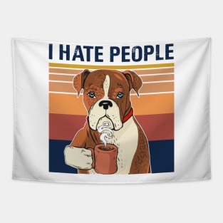 Labrador Retriever Drink Coffee I Hate People Tapestry