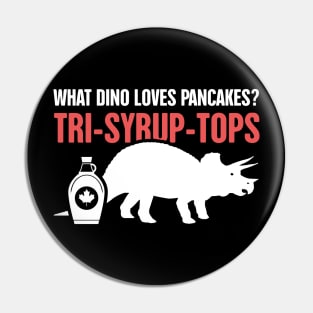 Tri-Syrup-Tops | Funny Triceratops Dinosaur Pin