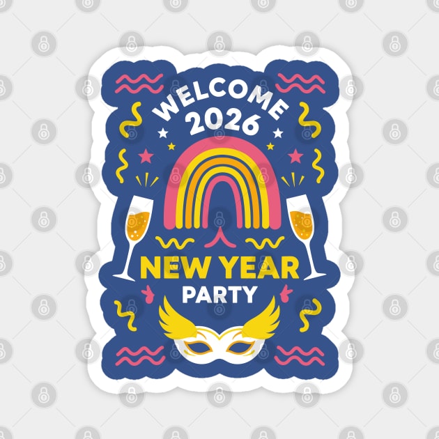 Vibrant New Year Party Magnet by enrynz