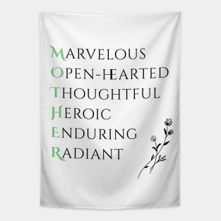 World's Best Mom - Acrostic about Mother minimalistic design Tapestry