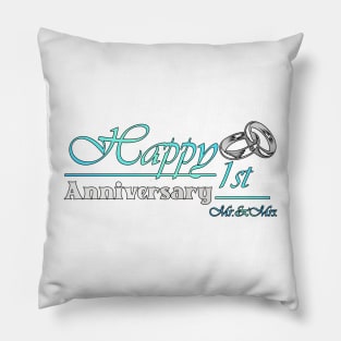 Happy 1st Anniversary-ORIGINAL DESIGN-Anniversary Gifts-Anniversary t-shirt Pillow