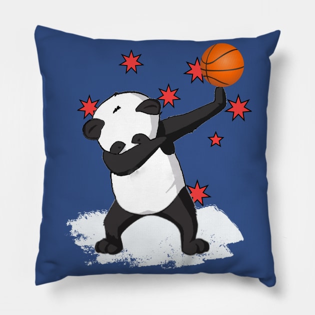 Basketball Kids Dabbing Panda Pillow by outrigger