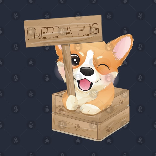 I need a Hug - Cute little corgi dog by Clicky Commons