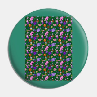 Flowers on Green Pin