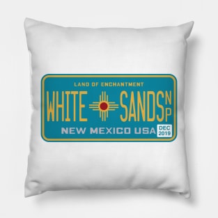 White Sands National Park license plate Pillow