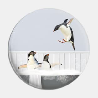 Penguins Bathing Pin