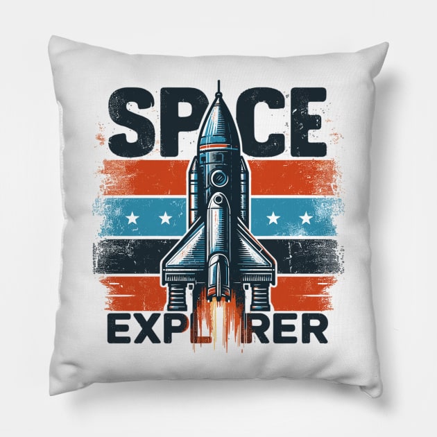 Space Explorer Pillow by Vehicles-Art