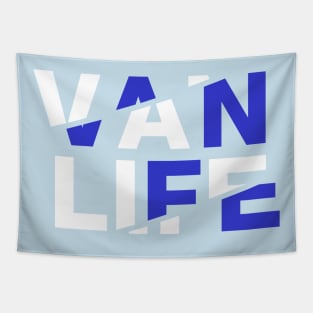 Vanlife: Tracks - White Blue Tapestry