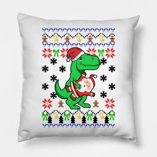 Ugly Christmas sweater dinosaur Pillow