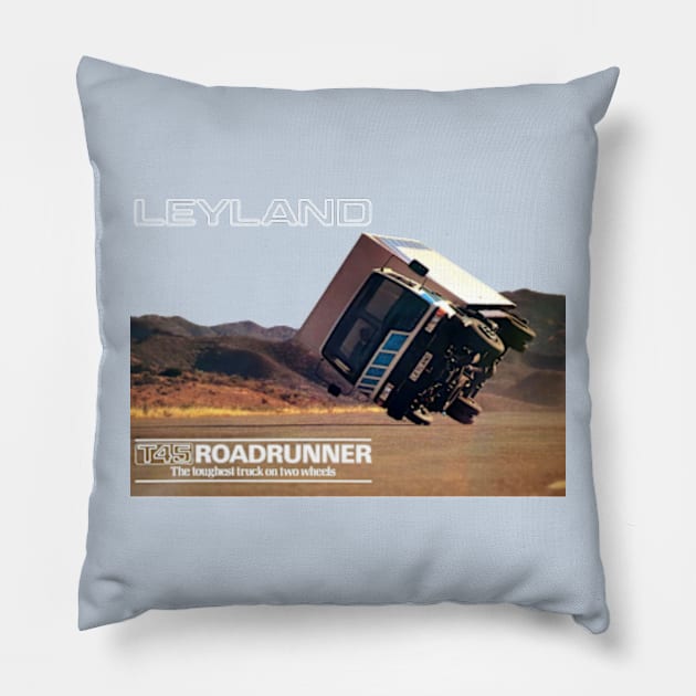 LEYLAND ROADRUNNER - advert Pillow by Throwback Motors