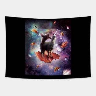 Space Sloth Riding Llama Unicorn - Bacon & Taco Tapestry