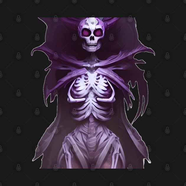 purple skeleton girl by mdr design