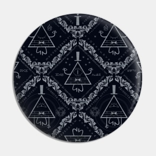 Bill Cipher Damask (dark) Pin