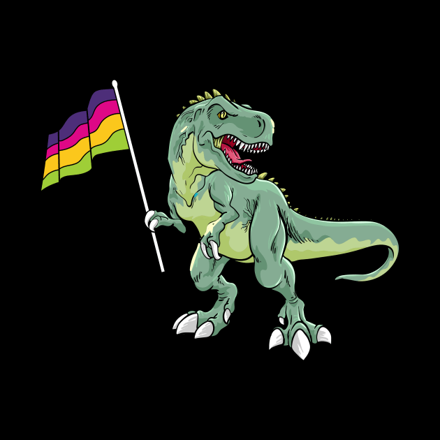 Funny Dinosaur Flag Saphic Pride LGBT Gift by Lones Eiless